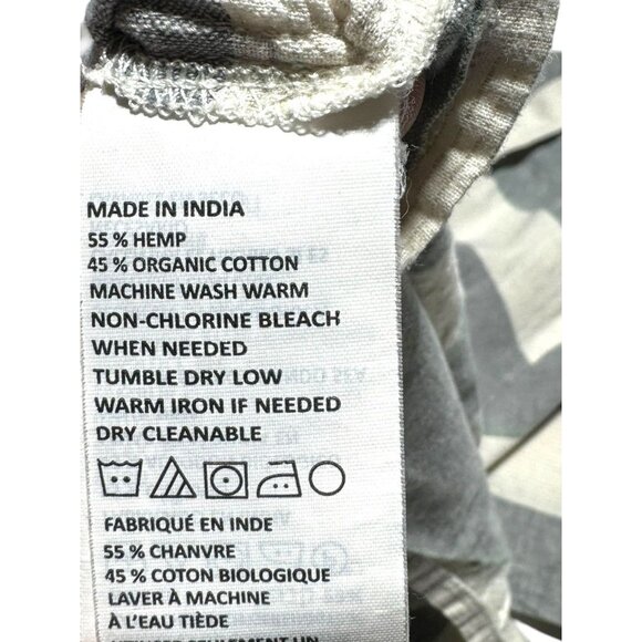 PrAna Gray/White Striped Hemp Shirt Size Small - Picture 4 of 8